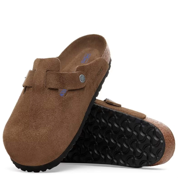 Birkenstock Suede Leather Clogs, Dark Tea Tonal